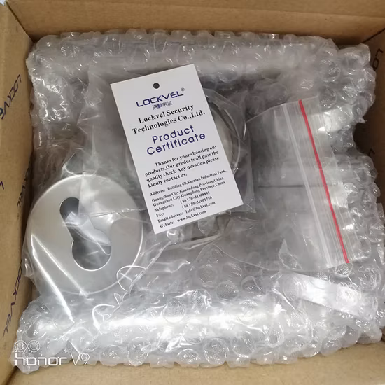 Preço de atacado Maçaneta de porta moderna de aço inoxidável dupla face alavanca reta sólida redonda em rosa