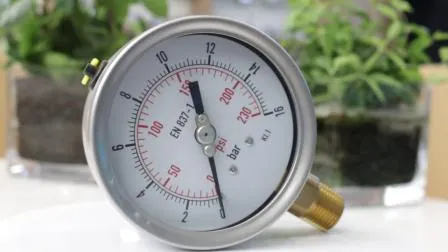 Medidor de pressão de aço inoxidável manômetro enchível líquido manômetro resistente